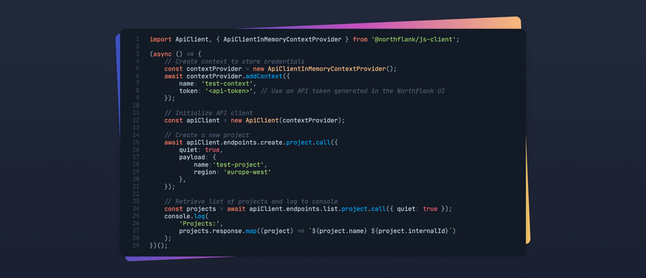 Header image for changelog: Northflank API Client