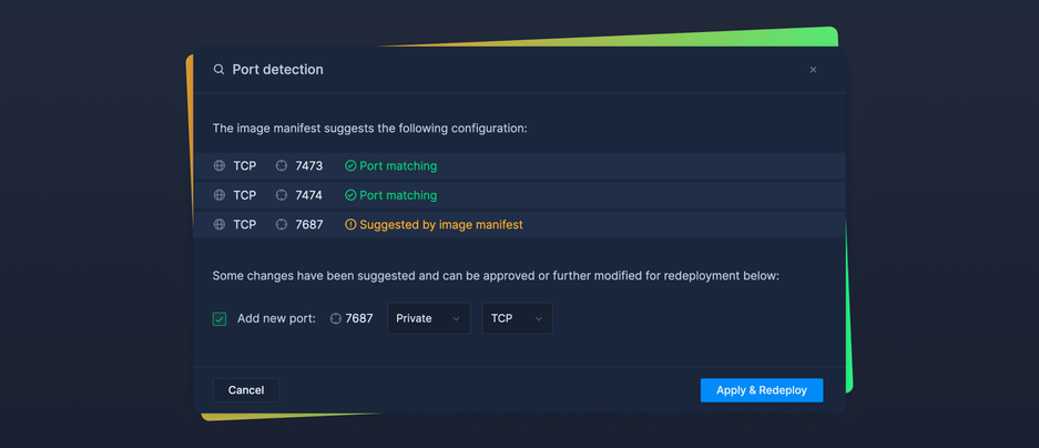 Header image for changelog: Improved Deployments, Pipelines and Ports Detection