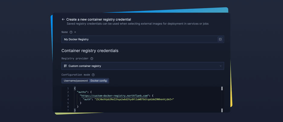 Header image for changelog: Custom Docker Registries & RBAC