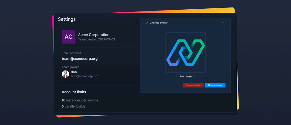 Header image for changelog: Profile Settings & Docker Credentials
