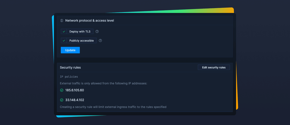Header image for changelog: Public Access for Managed Databases and Storage