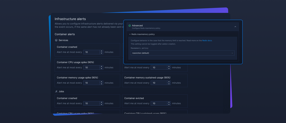 Header image for changelog: New Infrastructure Alerts & Improved Addon Performance