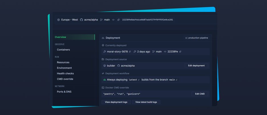 Header image for changelog: Enhanced Deployment Overview, Notifications & Container Endpoints