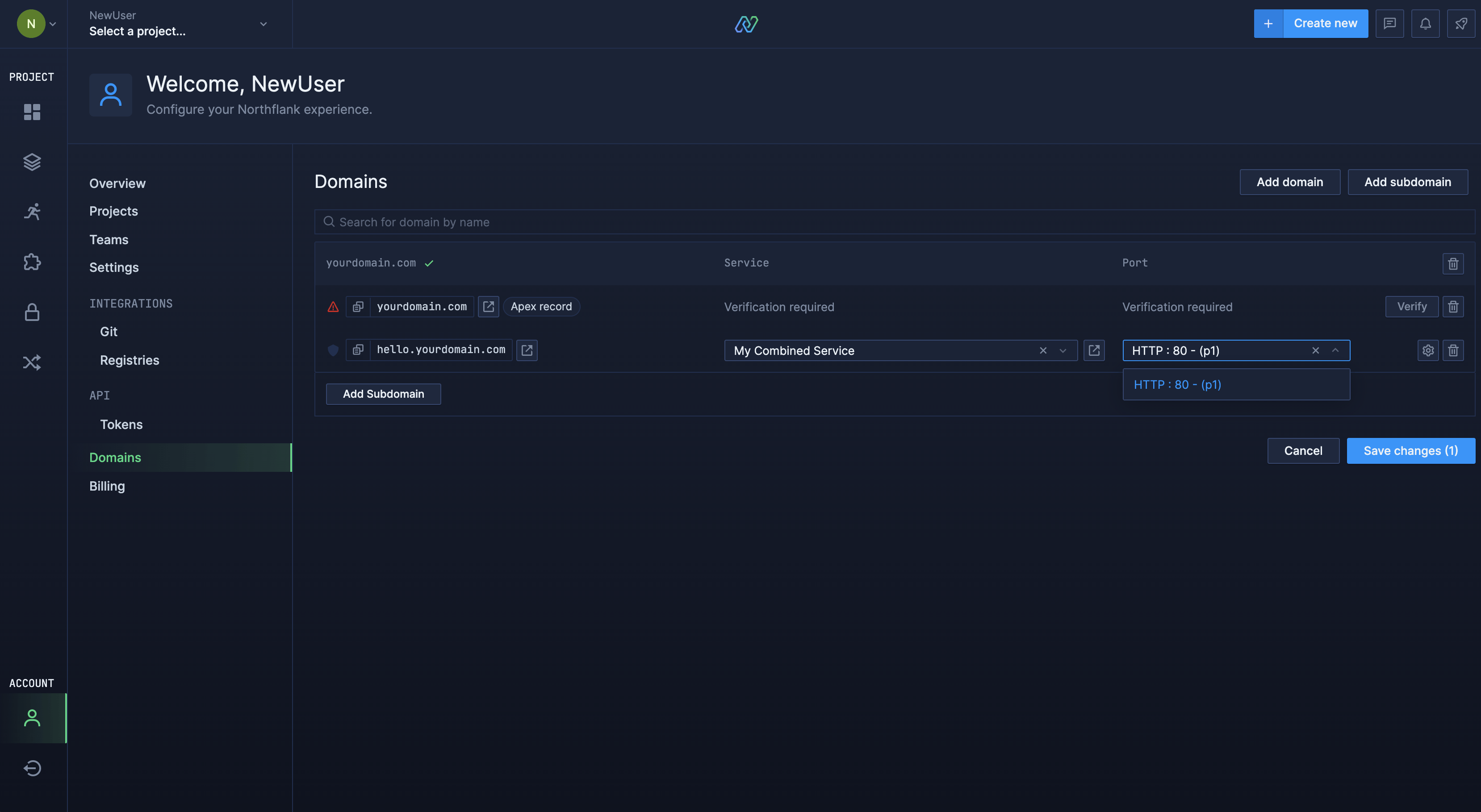 Link a port to a subdomain
