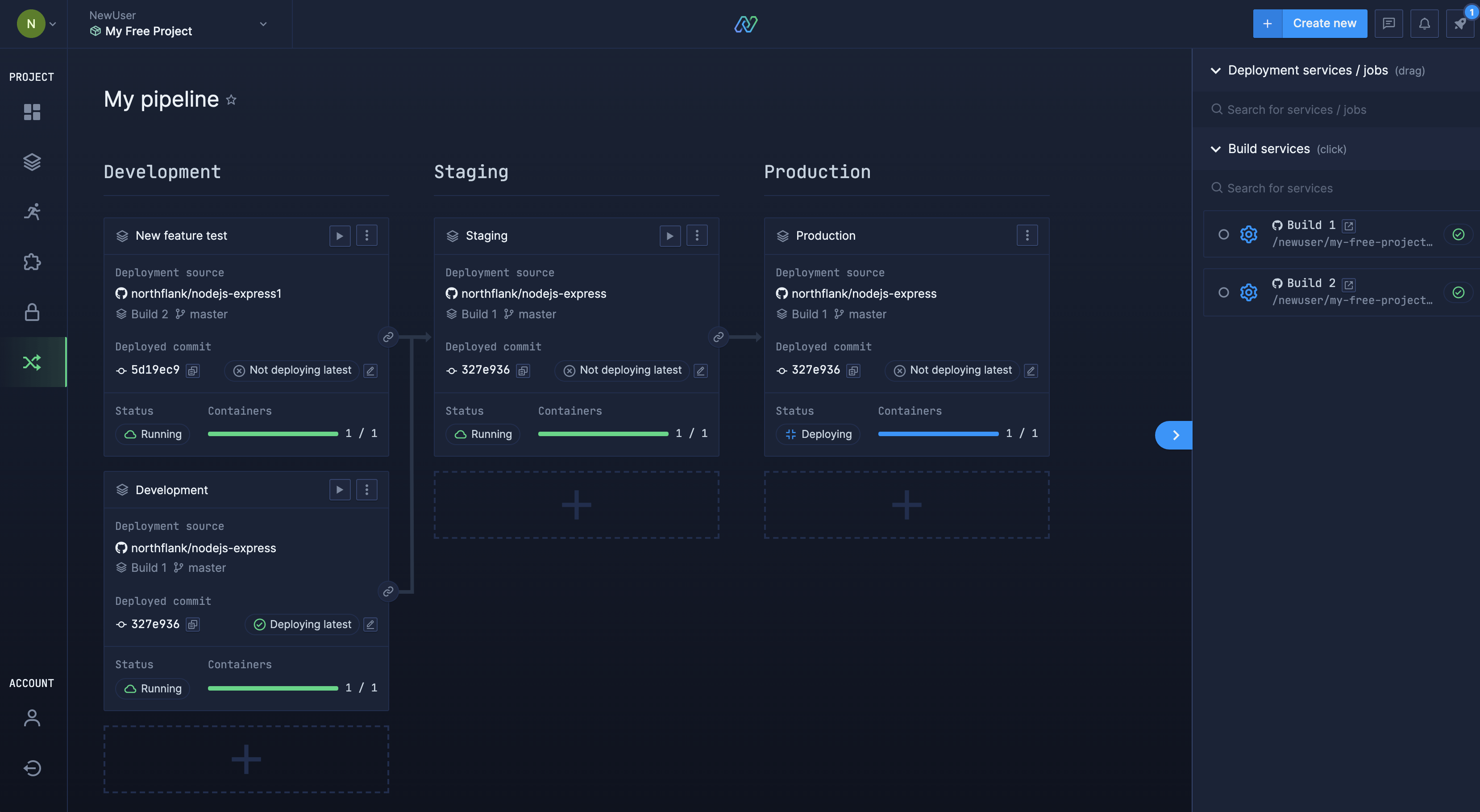 Link stages in a pipeline