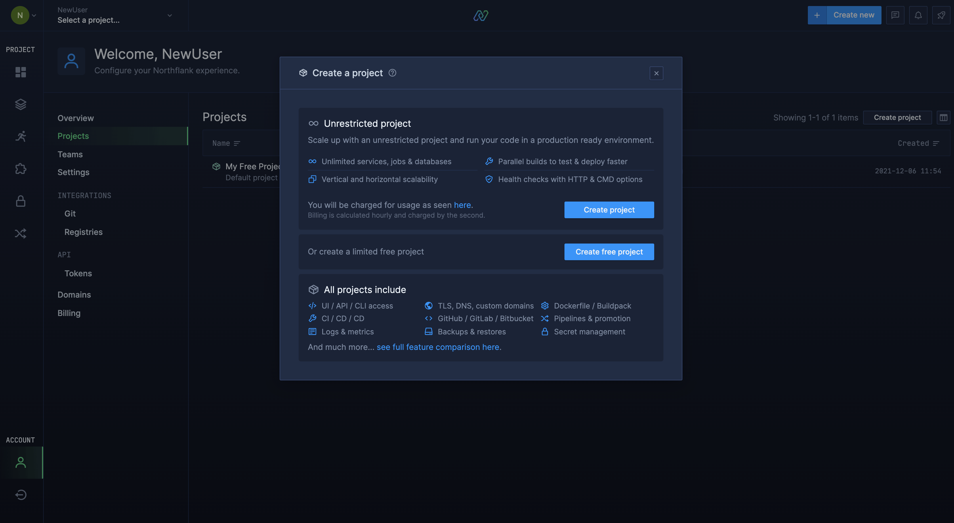 Select project type