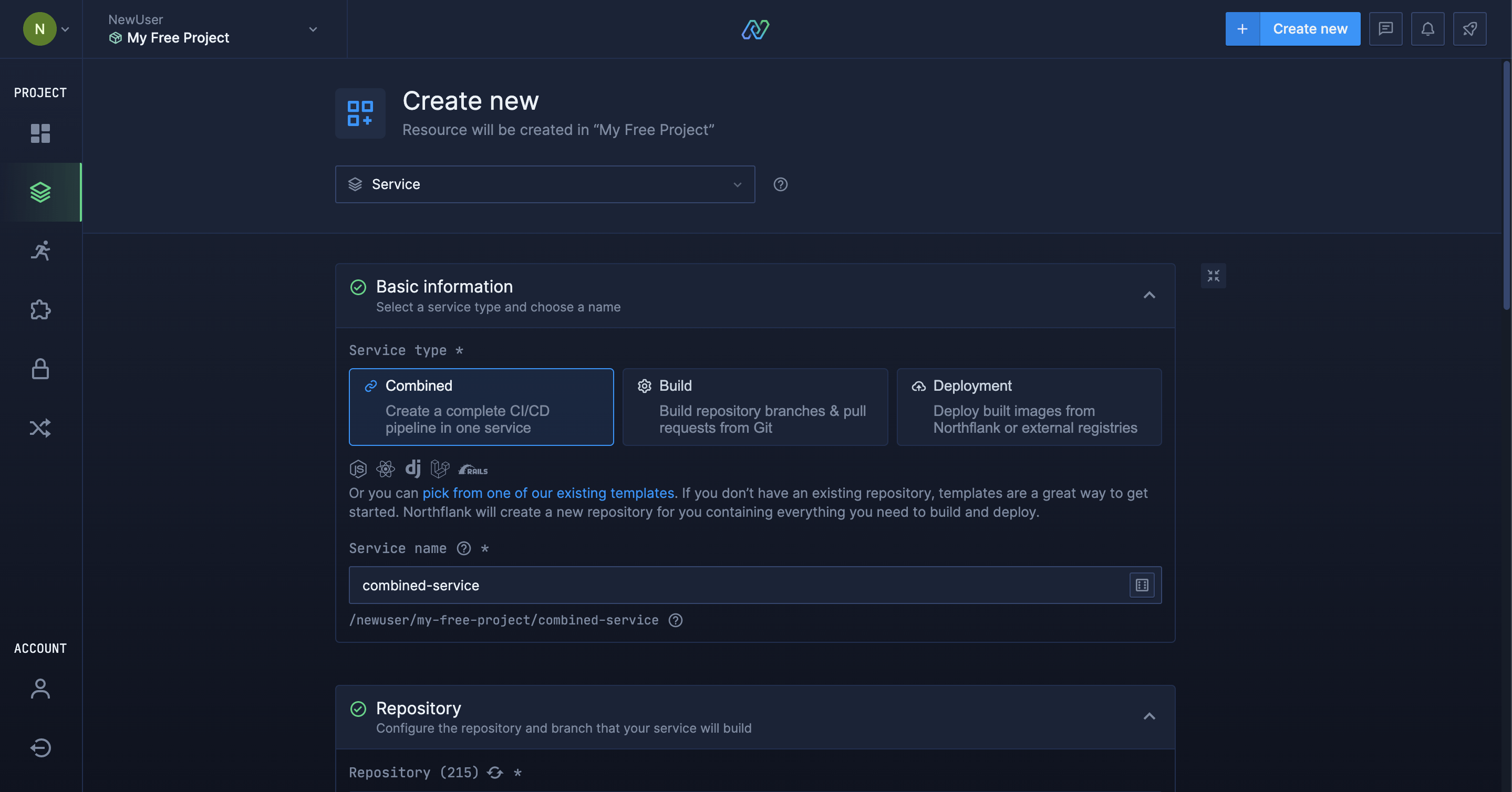 Creating Combined Service