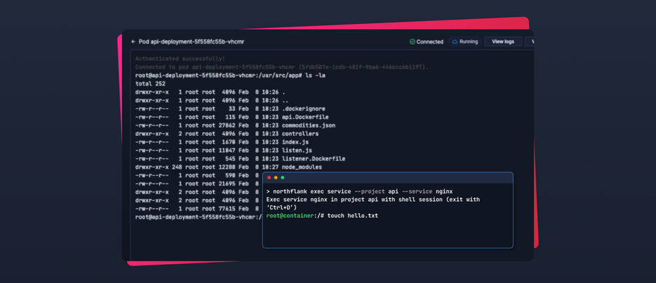 Header image for changelog: Introducing Exec & Terminal via UI, CLI and API
